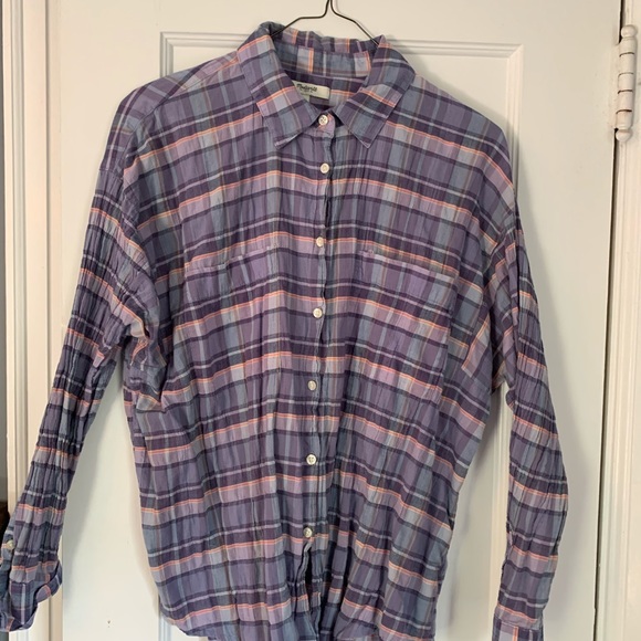 Madewell Plaid Cotton Button-Up Shirt - Picture 1 of 3